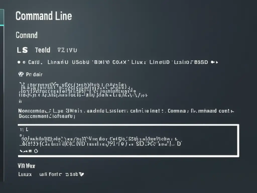 Una imagen de alta resolución que muestra una interfaz de línea de comandos en un esquema de colores minimalista
