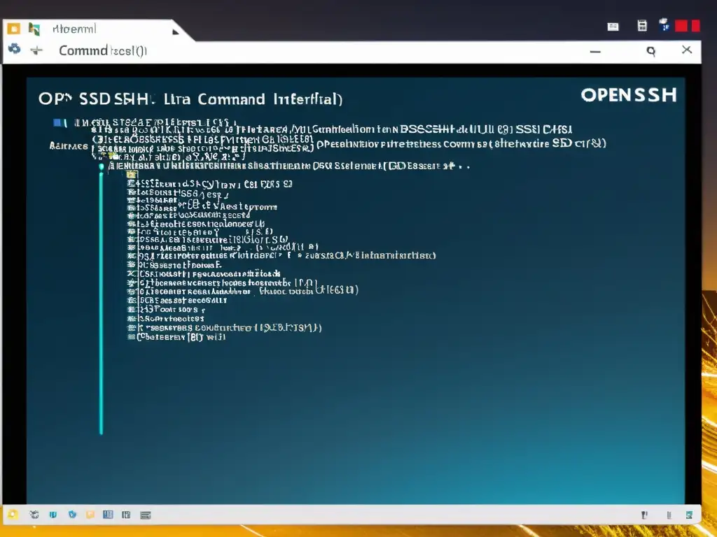 Imagen de configuraciones avanzadas OpenSSH BSD en una interfaz de línea de comandos detallada y profesional