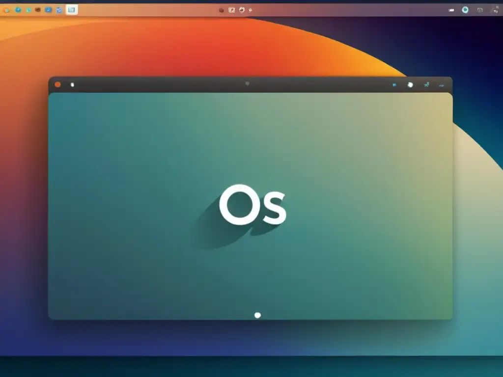 Una imagen detallada del escritorio de Elementary OS, resaltando su diseño minimalista y elegante con líneas limpias y una paleta de colores suaves