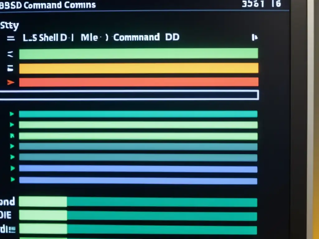 Una imagen detallada de una interfaz de línea de comandos, mostrando comandos básicos del Shell BSD