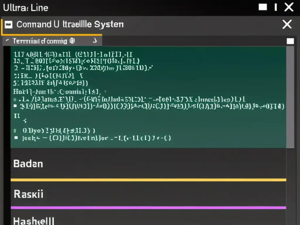 Una imagen detallada de una interfaz de línea de comandos en un sistema Linux, mostrando la instalación y configuración paso a paso de Haskell