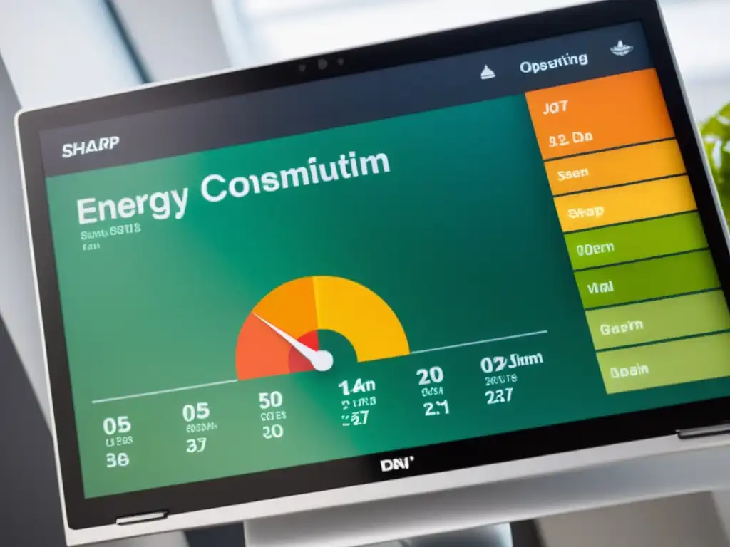 Una imagen detallada y nítida de la interfaz de un sistema operativo alternativo, con gráficos vibrantes que representan la optimización de energía