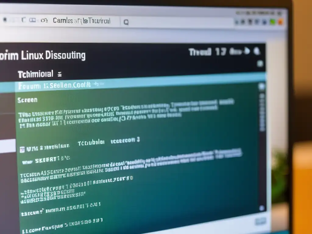 Imagen detallada de pantalla de computadora con tutorial de resolución avanzada en foro de Linux