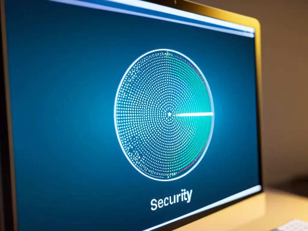 Una imagen detallada de una pantalla de computadora muestra un algoritmo de seguridad de red complejo en progreso