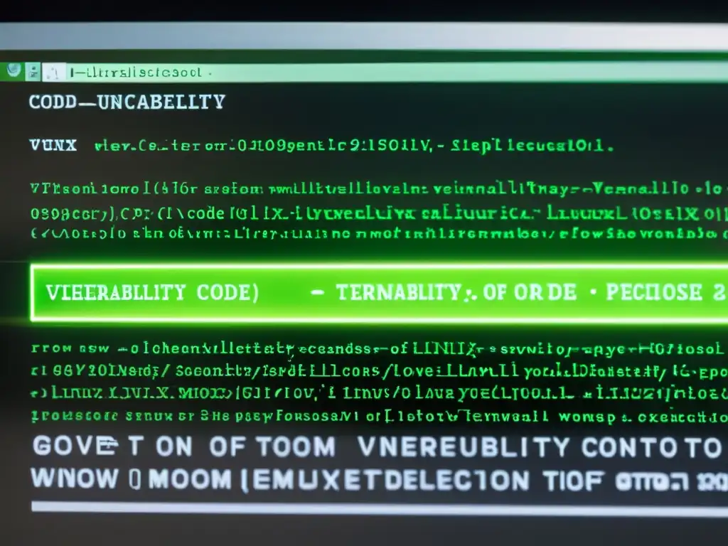 Una imagen detallada de una pantalla de computadora muestra líneas de código resaltadas en verde neón