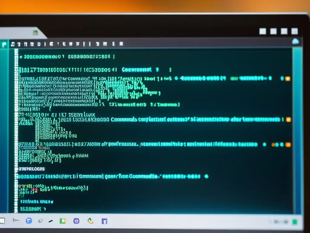 Una imagen documental de personalización extrema en Gentoo Linux, con código y terminal detallados en la pantalla del ordenador