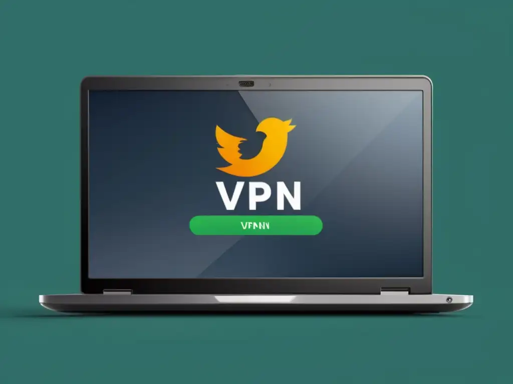 Imagen de un elegante portátil con interfaz VPN minimalista para usuarios Linux