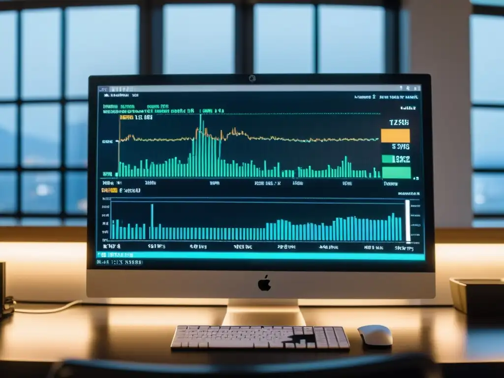 Imagen impactante de un monitor de computadora mostrando datos de monitoreo de marca para Linux, integrados con otras aplicaciones de marketing