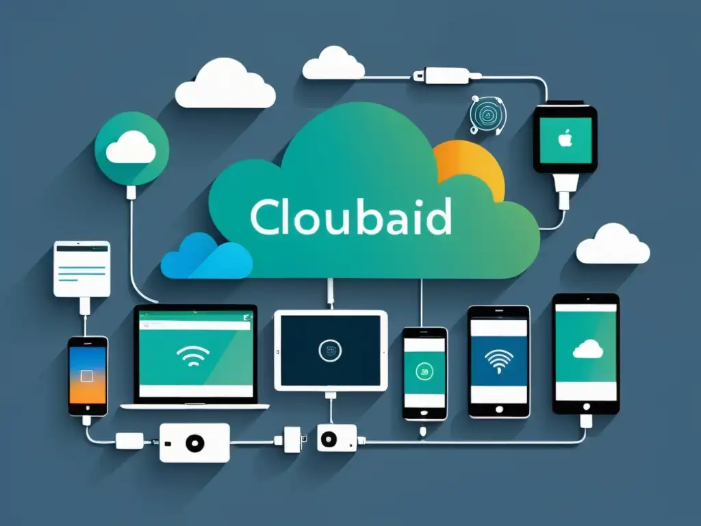 Una imagen minimalista de dispositivos electrónicos conectados a través de sistemas operativos alternativos multiplataforma, transmitiendo eficiencia y facilidad de uso