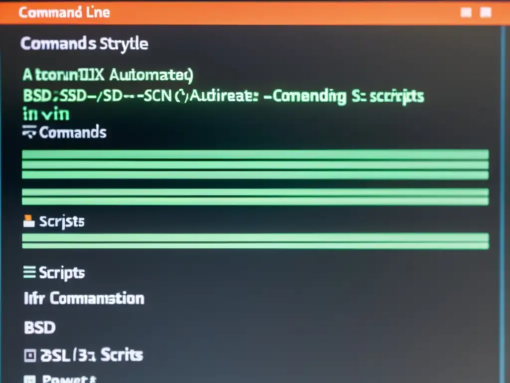 Marketing automatizado en Linux: eficiencia y poder Imagen minimalista de interface de línea de comandos en Linux o BSD, ejecutando scripts de automatización de marketing