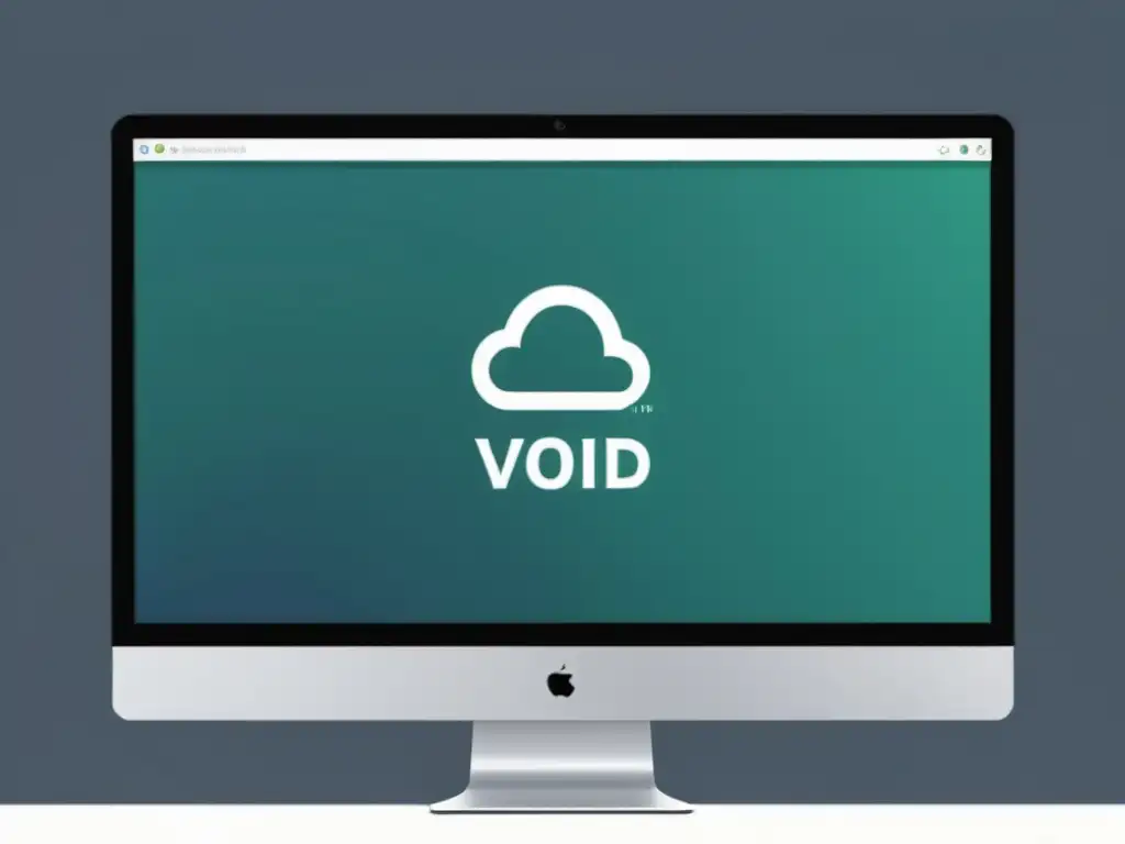 Una imagen minimalista y profesional de la pantalla de Void Linux, transmitiendo seguridad y estabilidad