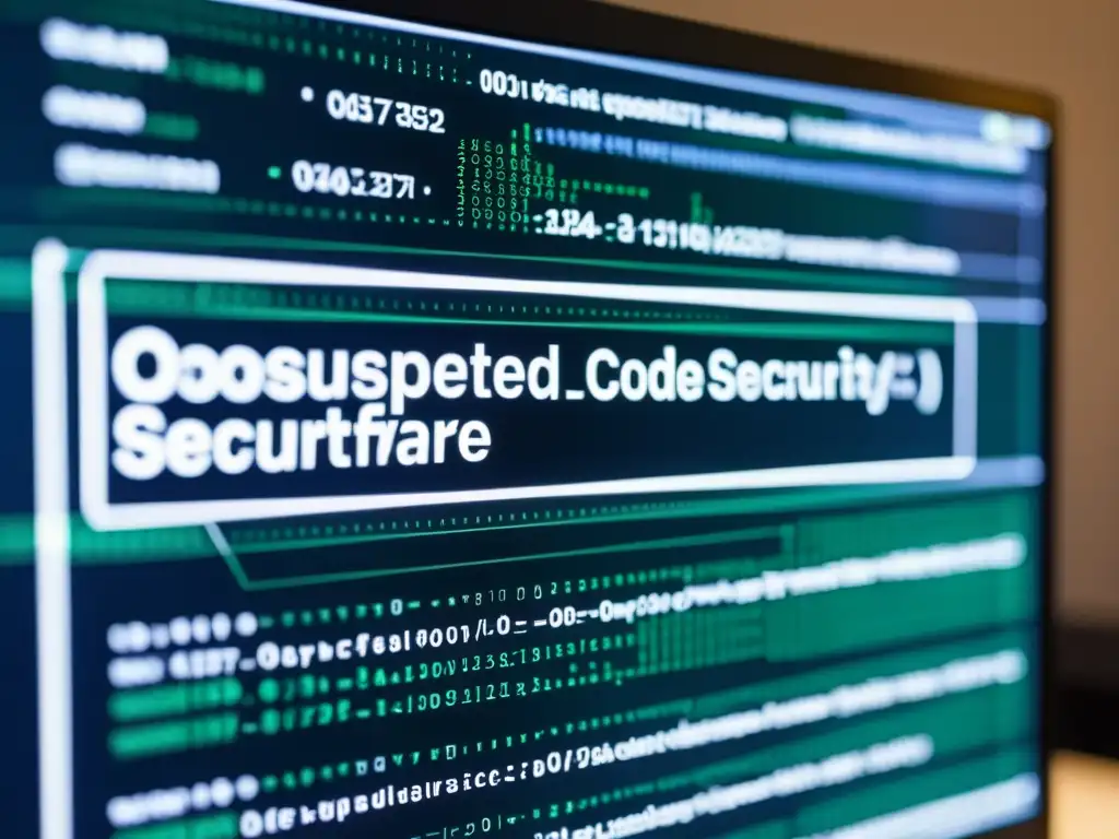 Imagen de pantalla con código abierto de seguridad