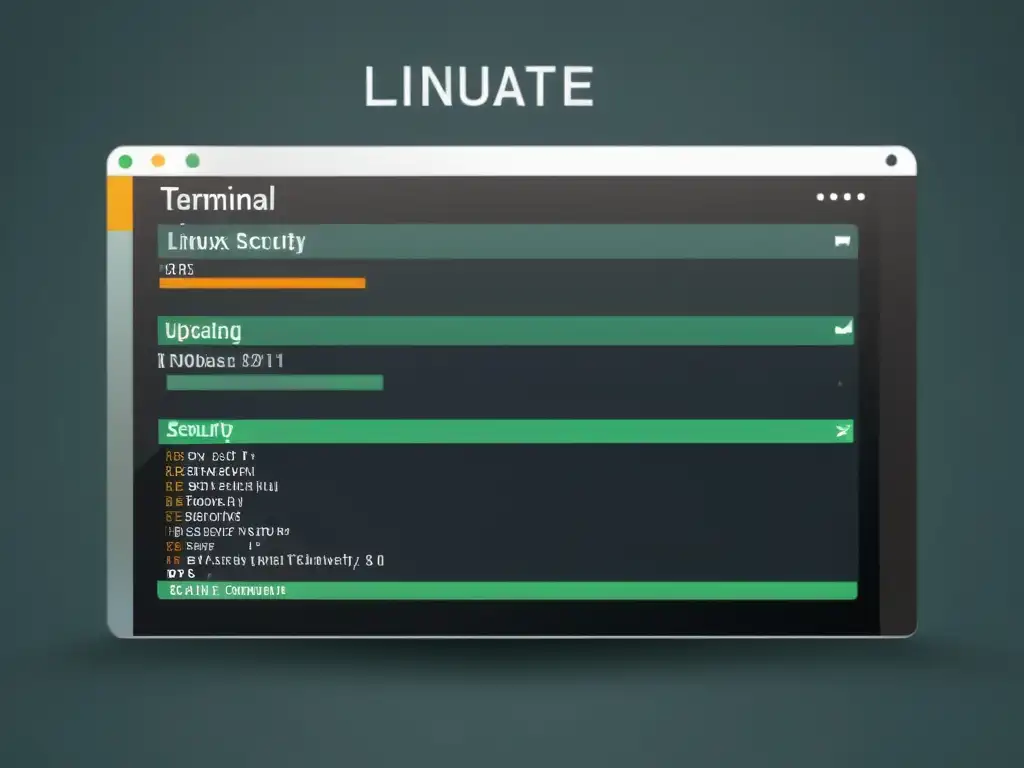Imagen profesional de terminal Linux mostrando la actualización de seguridad paso a paso