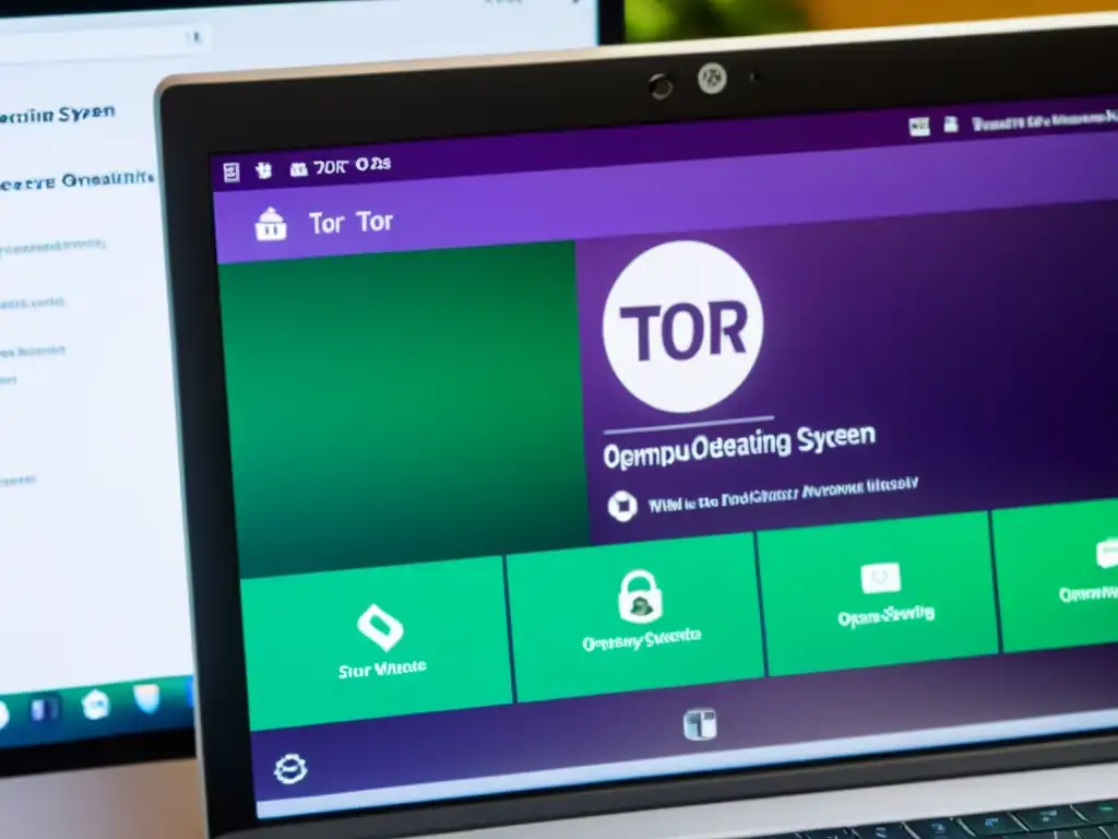 Una imagen de alta resolución muestra la interfaz del sistema operativo dedicado Tor, resaltando su diseño minimalista y limpio