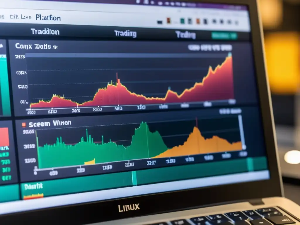 Una imagen de alta resolución de una plataforma de trading en Linux a través de Wine