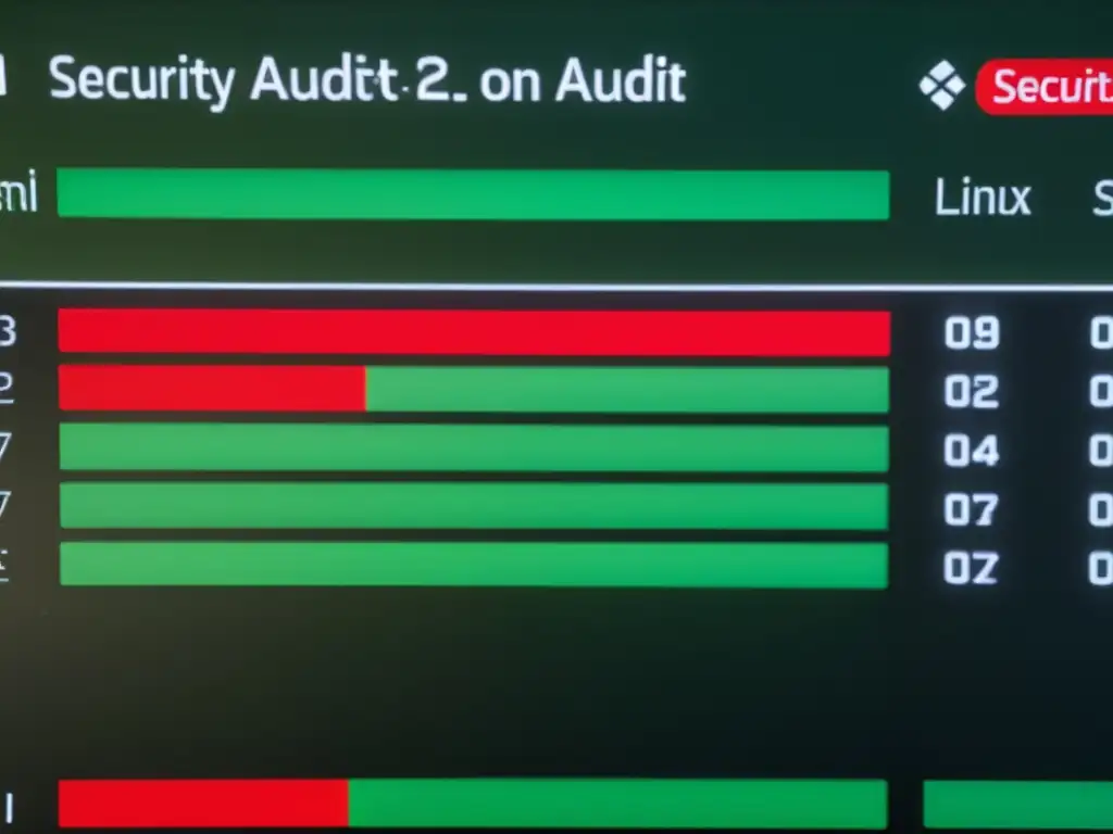 Imagen de scripts de seguridad para sistemas Linux ejecutándose en una interfaz de línea de comandos, con texto verde y rojo indicando resultados