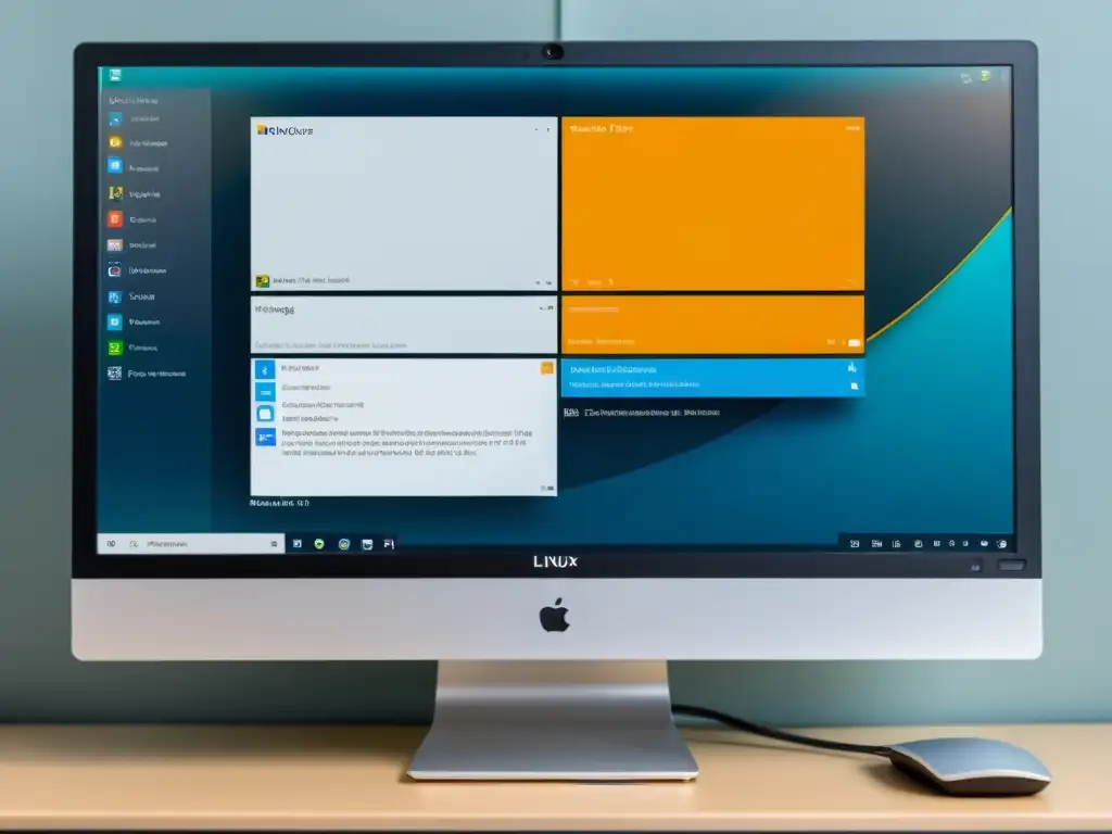 Una impactante imagen de pantalla dividida muestra los escritorios de Linux y Windows con diseño minimalista