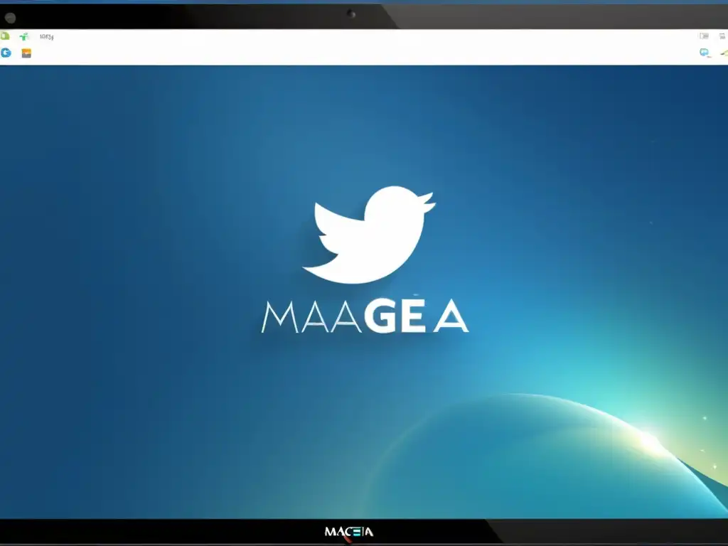 Una impactante imagen de alta resolución muestra la elegante interfaz de escritorio de Mageia Linux con el icónico logo