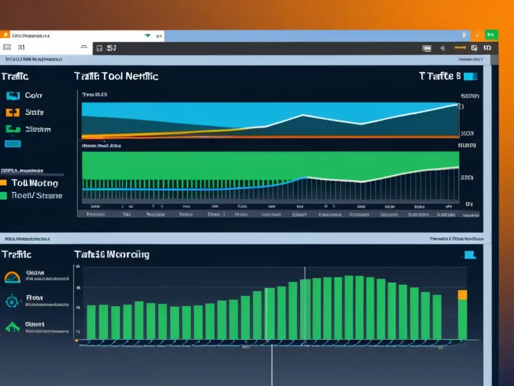 Una interfaz de herramientas de análisis de tráfico en BSD, con visualizaciones de datos detalladas y monitoreo de tráfico en tiempo real