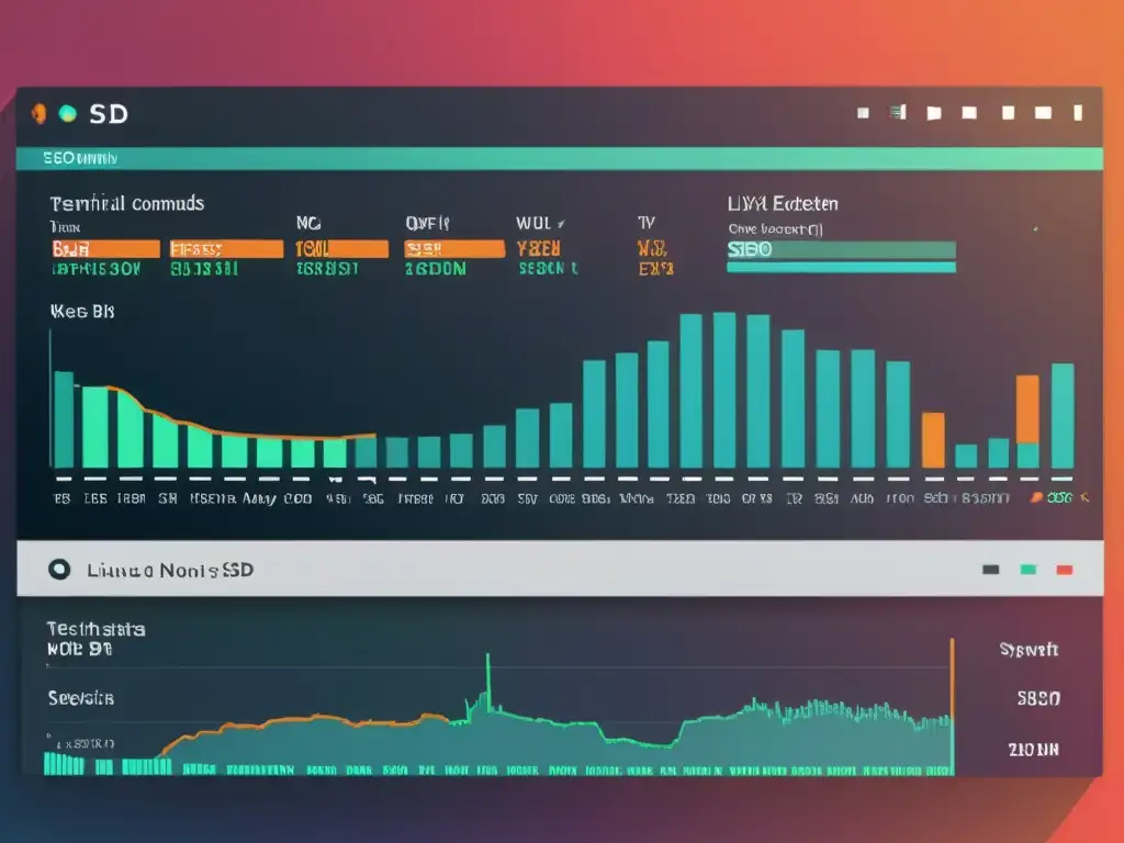 Una interfaz de línea de comandos ejecutando análisis SEO en un sistema operativo alternativo