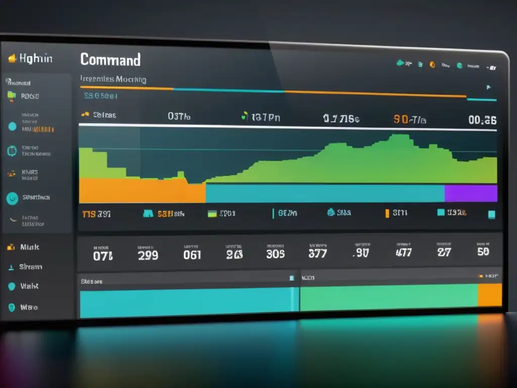 Interfaz de línea de comandos en Linux mostrando monitoreo de aplicaciones en tiempo real con diseño profesional y sofisticado