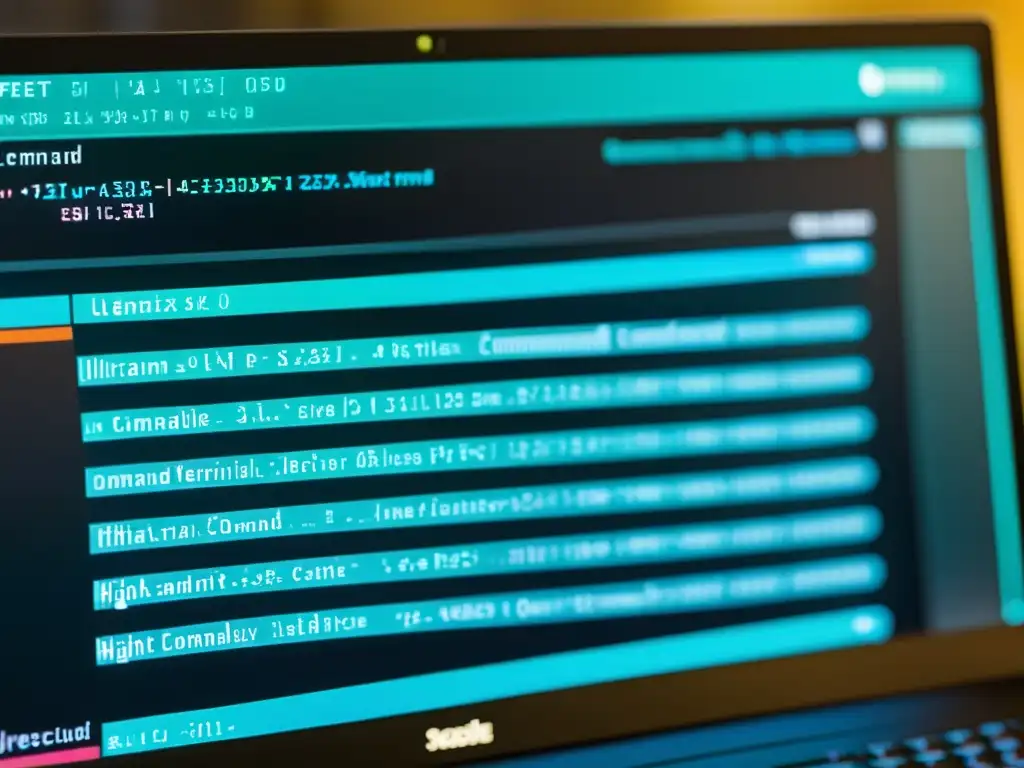 Una fotografía de alta resolución de una interfaz de línea de comandos en una pantalla de ordenador moderna