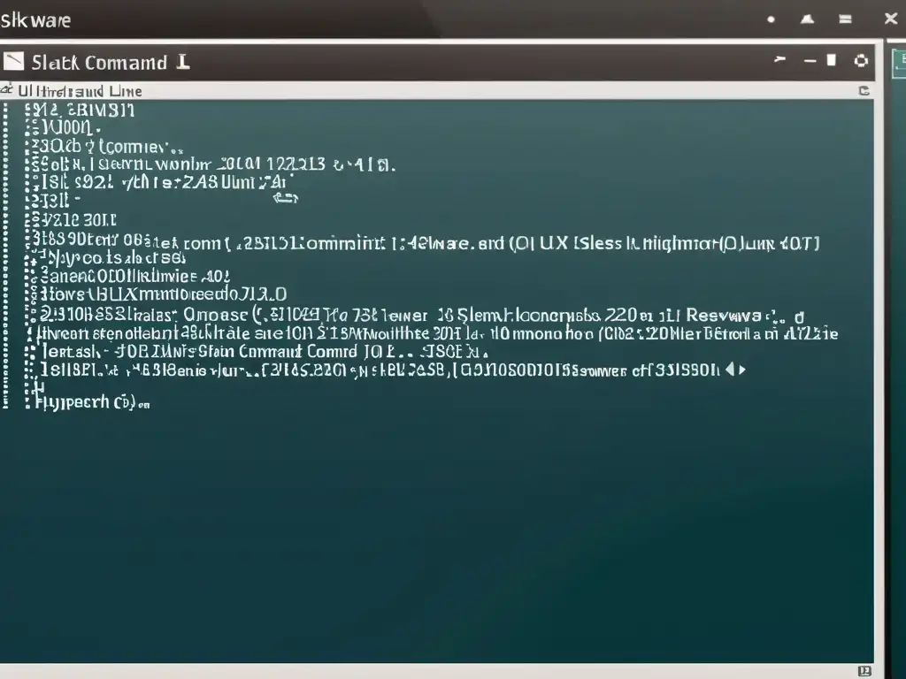 Interfaz de línea de comandos en Slackware Linux, destacando su potencial en la era moderna