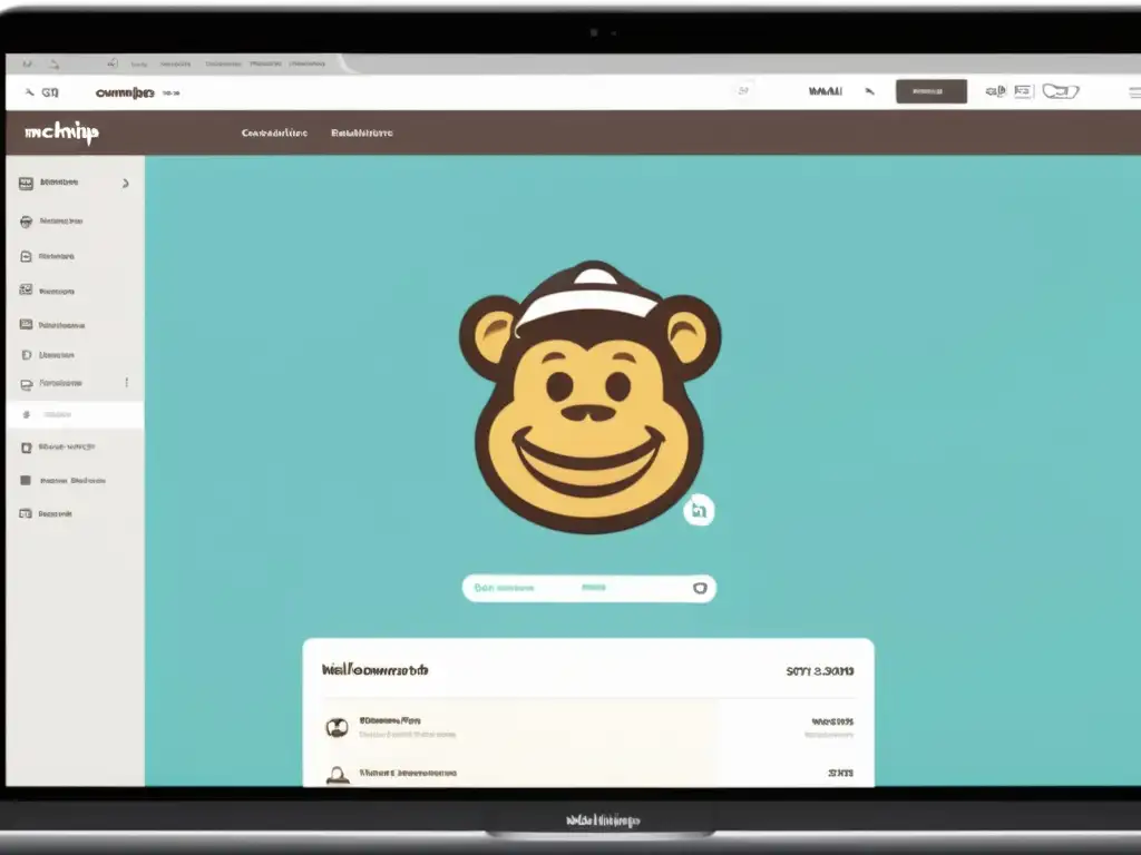 Interfaz de MailChimp para WooCommerce en un ordenador moderno, transmitiendo profesionalismo y eficiencia