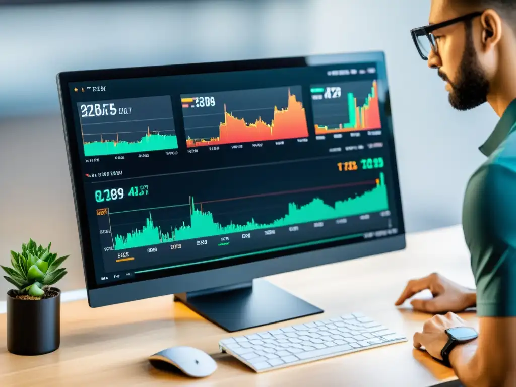 Interfaz moderna de plataforma de trading de criptomonedas en BSD, profesional y vanguardista