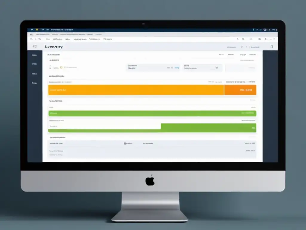 Interfaz moderna de software de gestión de inventarios compatible BSD, con diseño minimalista y protección avanzada de datos