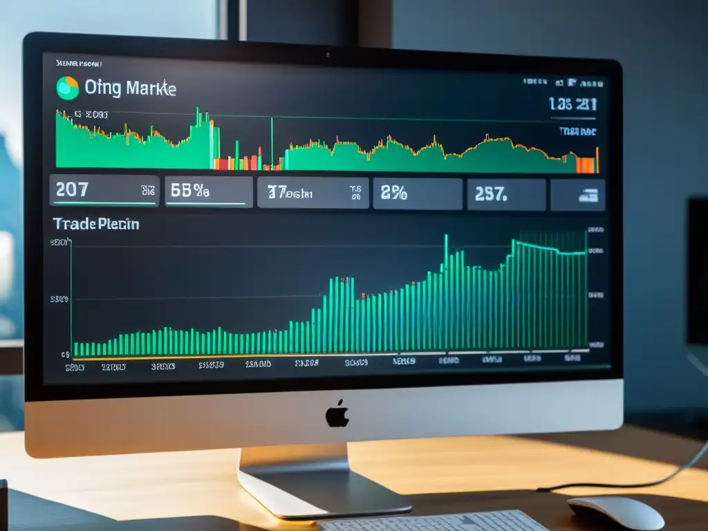 Interfaz de plataforma de trading para Linux, moderna y sofisticada, con datos de mercado en tiempo real y herramientas de trading