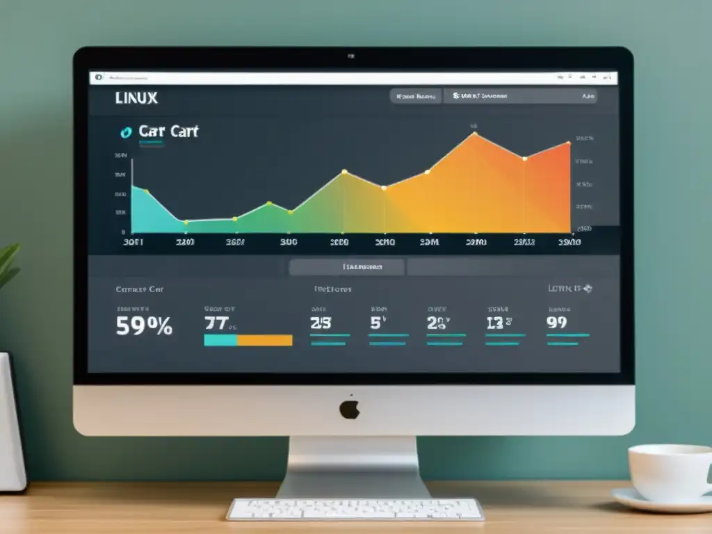 Interfaz de plugin carrito compras Linux con gráficos detallados y estadísticas