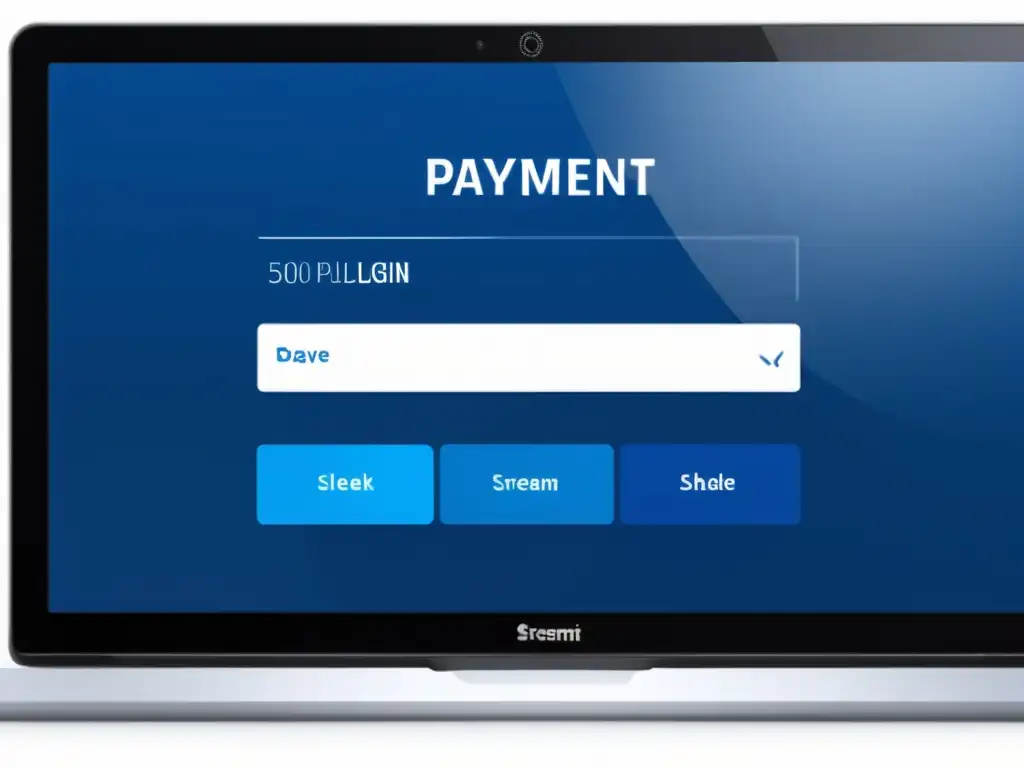 Interfaz de plugin de pago minimalista en pantalla de ordenador