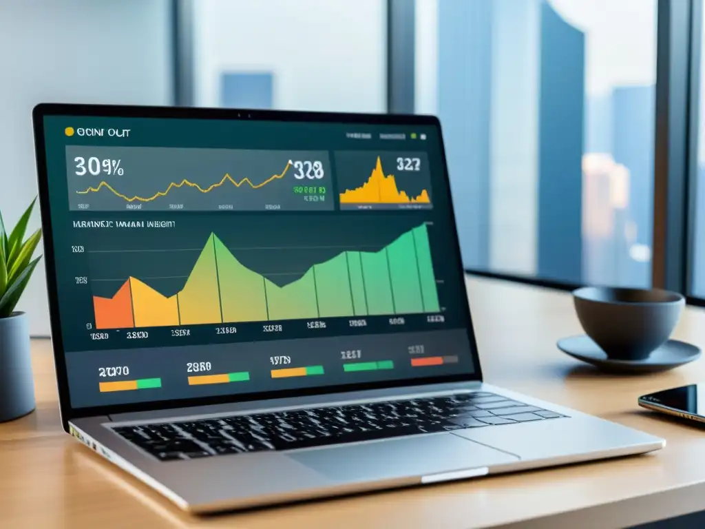 Interfaz financiera de vanguardia: análisis detallado y eficiencia Una interfaz de software de gestión financiera BSD, con diseño minimalista y visualizaciones detalladas de datos financieros en pantalla