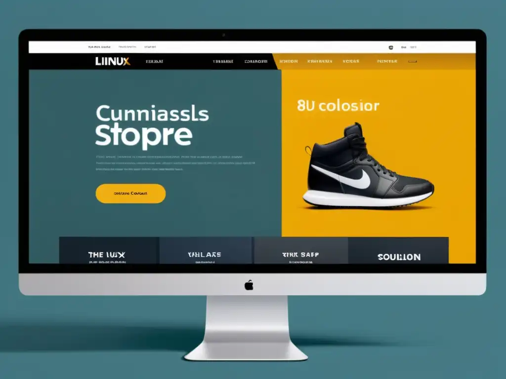 Interfaz de tienda online moderna y personalizable con Linux, diseño minimalista y navegación intuitiva