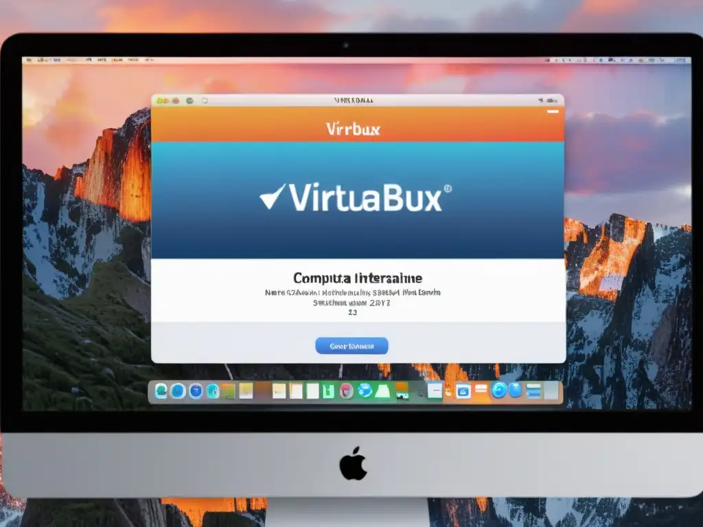 Interfaz de VirtualBox mostrando macOS en sistema Unix