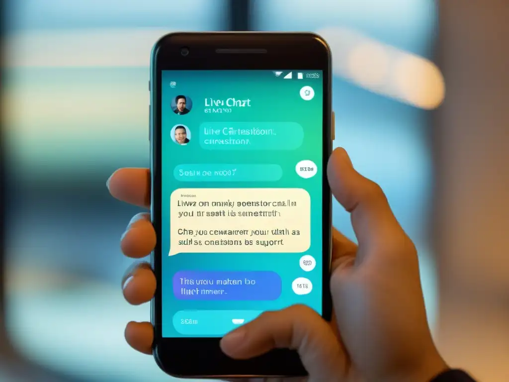 Interfaz de chat en vivo moderna y eficiente en smartphone