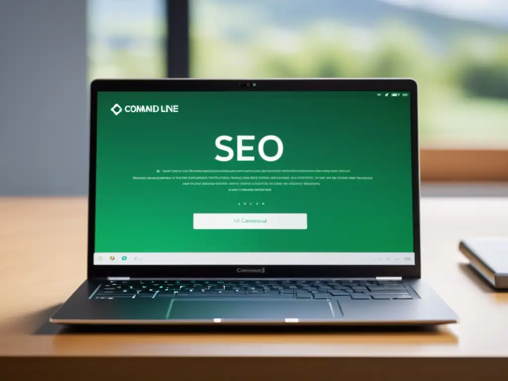 Una laptop moderna muestra herramientas SEO para sistemas operativos alternativos en una escena profesional y eficiente