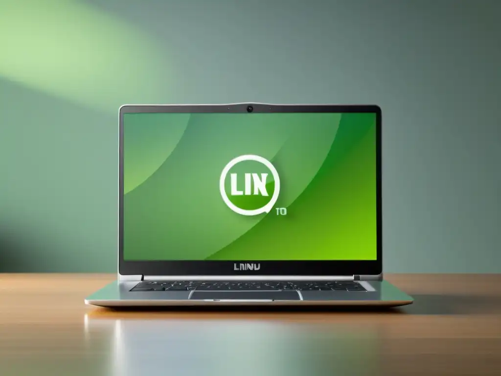 Un laptop moderno con Linux Mint, en un ambiente tranquilo y acogedor