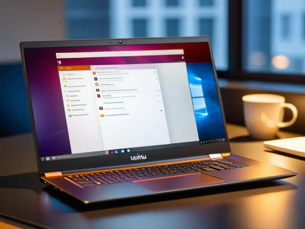Un moderno laptop con Ubuntu 22