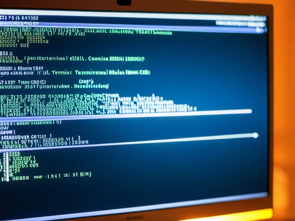 Una fotografía de alta resolución de un monitor de computadora mostrando el código del kernel BSD y comandos avanzados de configuración del kernel en la ventana de terminal