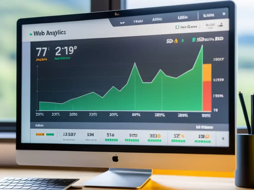 Monitor con dashboard de analítica web de Linux y BSD, realzando la importancia de medir el éxito en sistemas operativos alternativos