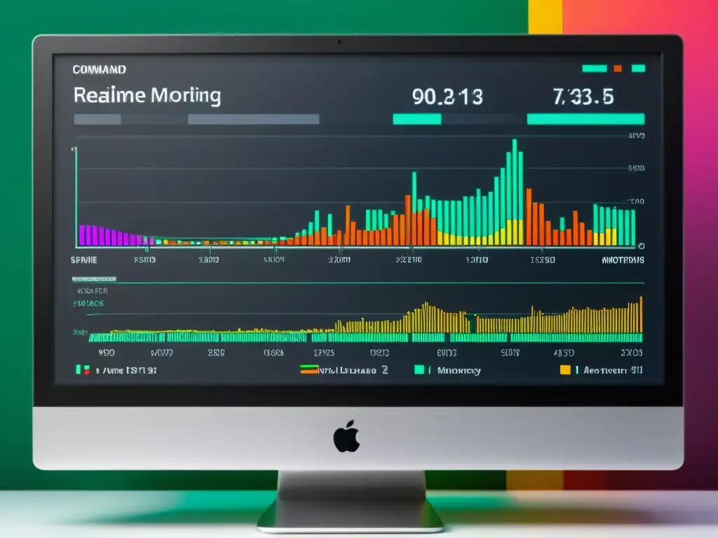 Un monitor minimalista muestra gráficos de monitorización de sistemas BSD en tiempo real, con una estética moderna y precisa