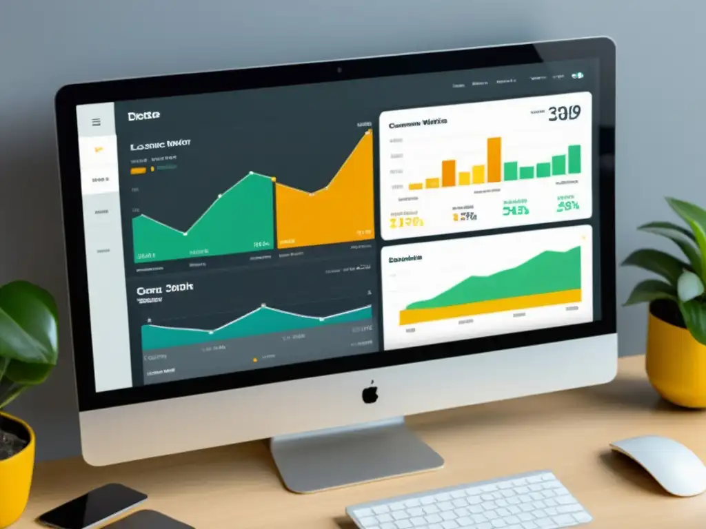 Panel de control de comercio electrónico: Eficiencia y profesionalismo Panel de control de Ecommerce con diseño minimalista y Plugins de automatización de marketing, reflejando eficiencia y profesionalismo