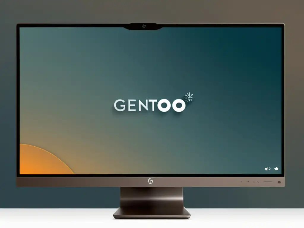 Una personalización extrema Gentoo Linux: un escritorio detallado y meticulosamente organizado, con un diseño minimalista y tonos terrosos