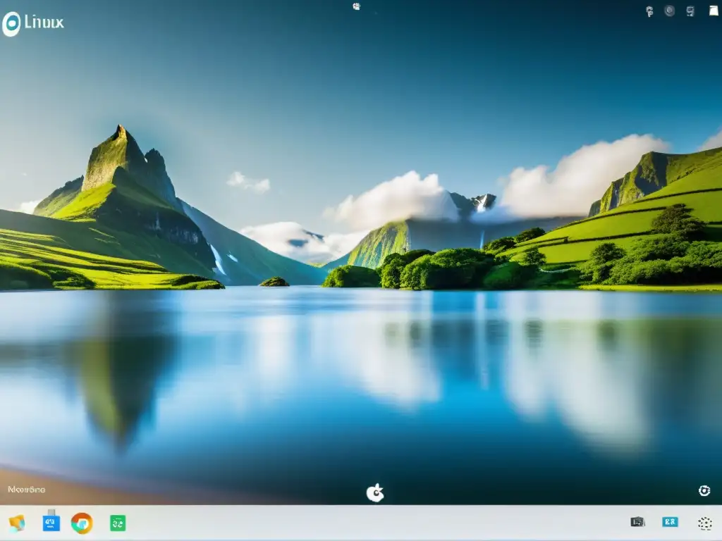 Una personalización extrema en Linux: un escritorio limpio y organizado con iconos personalizados, widgets y un diseño minimalista