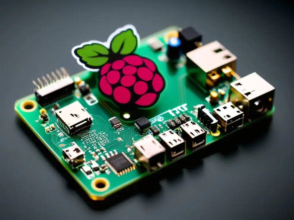 Placa Raspberry Pi conectada a sensores IoT, demostrando la versatilidad de Raspbian para Raspberry Pi en proyectos de IoT