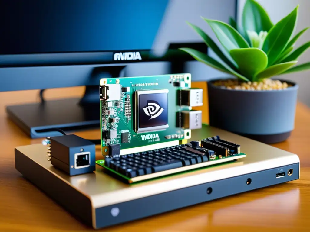 Plataforma Nvidia Jetson Nano conectada a sensores y periféricos, con código de IA en Linux