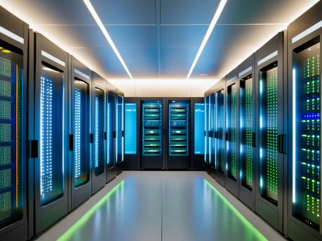 Potente sala de supercomputadoras para investigación tecnologías verdes Linux