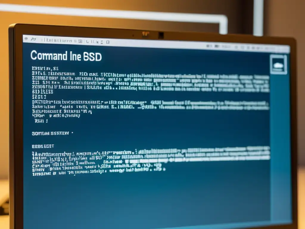 Instalación precisa de software en Linux BSD: imagen minimalista de comandos detallados en la interfaz de línea de comandos, en tonos azules y grises